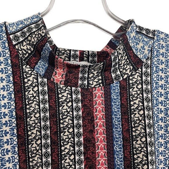 BCBGeneration Med Dress Multi Color Striped Mock Turtleneck Short Sleeve Mini - Picture 4 of 8